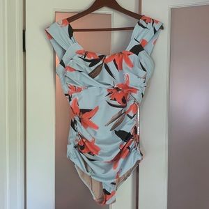 Albion fit, One piece, blue floral bathing suit
